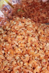 dried shrimp for cooking in the market.