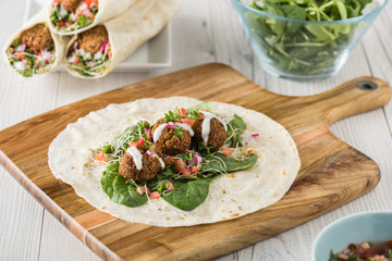 Vegan Falafel Wrap With Salsa