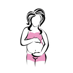 pregnant woman symbol vector