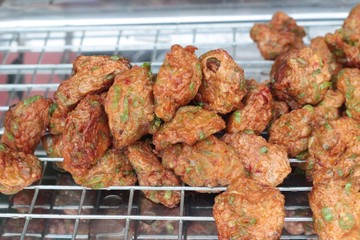 Fried fish patty delicious in the market.