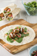 Vegan Falafel Wrap With Salsa