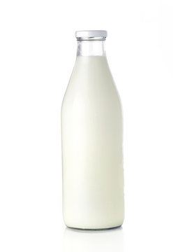 Milk Bottle / High resolution image of milk bottle on white background shot in studio
