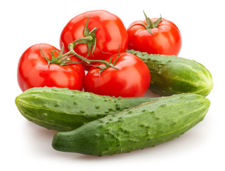 red tomatoes cucumber mix