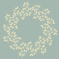 Cute floral circle frame