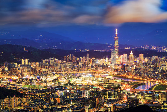 Taipei, Taiwan Cityscape From Neihu District.