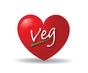 I love Vegan - Vegan hart logo or icon