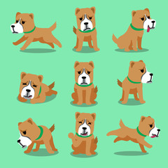 Fototapeta premium Cartoon character alabai dog poses