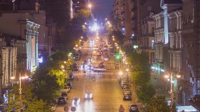 Evining city street time lapse