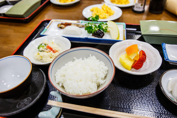 Bento set in japanese restaurant.