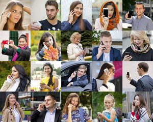 Collage People Calling By Phone