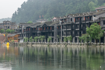 Fototapeta premium Fenghuang old town morning view