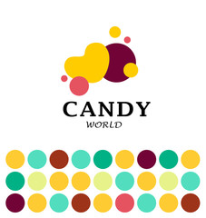Vector flat simple candy bar logo isolated.