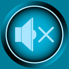Fototapeta premium Icon blue sound shutdown