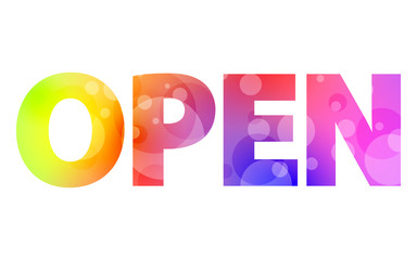 text "open"