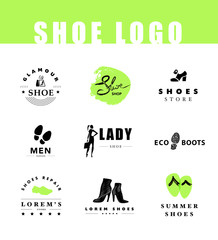 Shoe shop insignia. Footwear store logo. Shoe icon isolated.