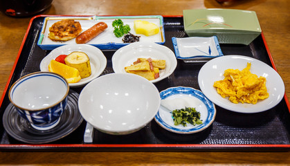 Bento set in japanese restaurant.