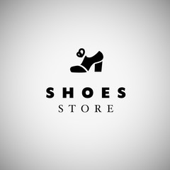 Shoe shop insignia. Footwear store logo. Shoe icon isolated.