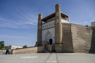 Fototapeta premium Gate of Bukhara Fortress - The Ark, Uzbekistan. Central Asia.
