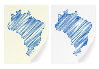 Brazil scribble map