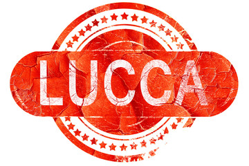Lucca, vintage old stamp with rough lines and edges - obrazy, fototapety, plakaty