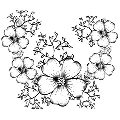 Floral design. Doodle illustration.  white background