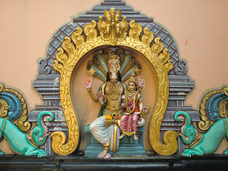 Religious Hindu cultural idol for worship in Singapore - landscape color photo