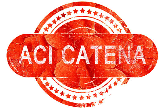 Aci Catena, vintage old stamp with rough lines and edges