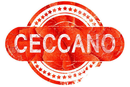 Ceccano, vintage old stamp with rough lines and edges