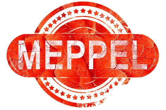 Meppel, vintage old stamp with rough lines and edges