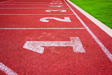 Numbers on running track