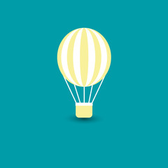 Flat air balloon icon. Vector illustration.
