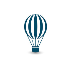 Flat air balloon icon. Vector illustration.
