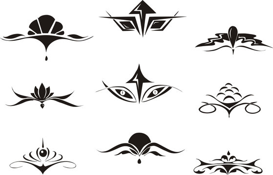 symmetrical floral decorative elements