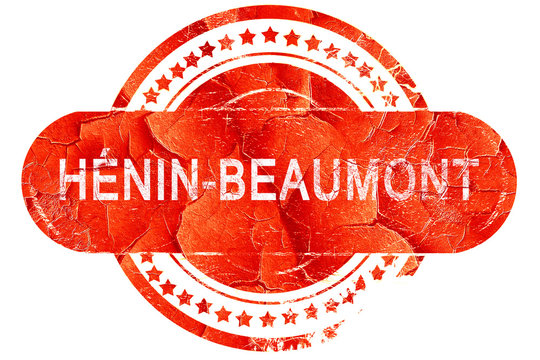 henin-beaumont, vintage old stamp with rough lines and edges