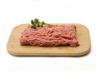 Raw Ground Beef on Cutting Board