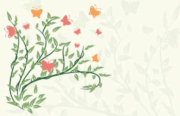 green leaves butterfly vector