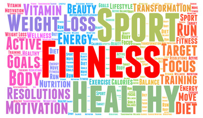 Fototapeta premium Fitness word cloud