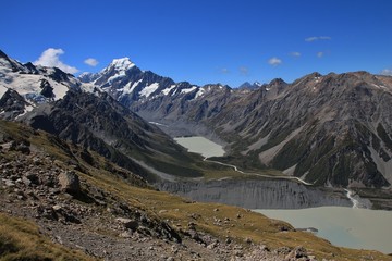 Glacier lakes and Mt Cook