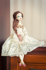 Beautiful Handmade vintage art doll with beautiful eyes