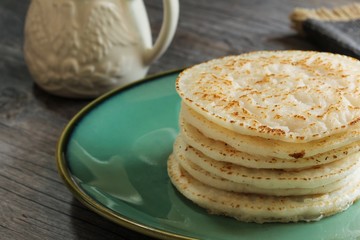 Rice pancakes, selective focus