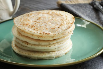 Rice pancakes, selective focus