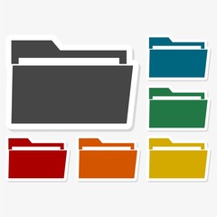 Multicolored paper stickers - File, folder icon