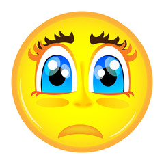 Surprised sad emoticon