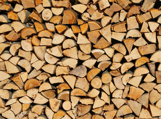 logs and timbers of a woodpile in the Woodshed