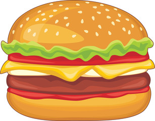 Hamburger isolated on the white
