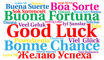 Good luck in different languages word cloud  © Ricochet64