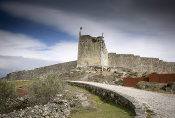 the fortress wall of Sortelha village, Sabugal Portugal