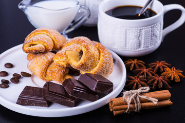 black coffee on a black background