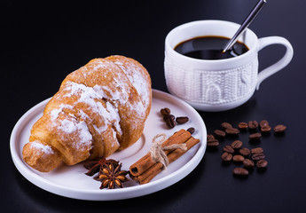 black coffee on a black background