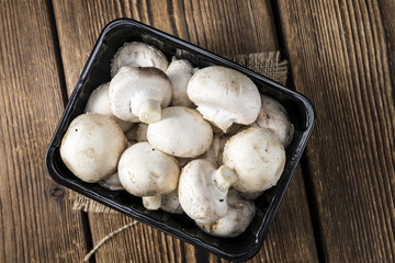Portion of fresh white Mushrooms